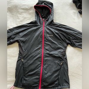 Marmot black fleece-lined wind break, water resistant